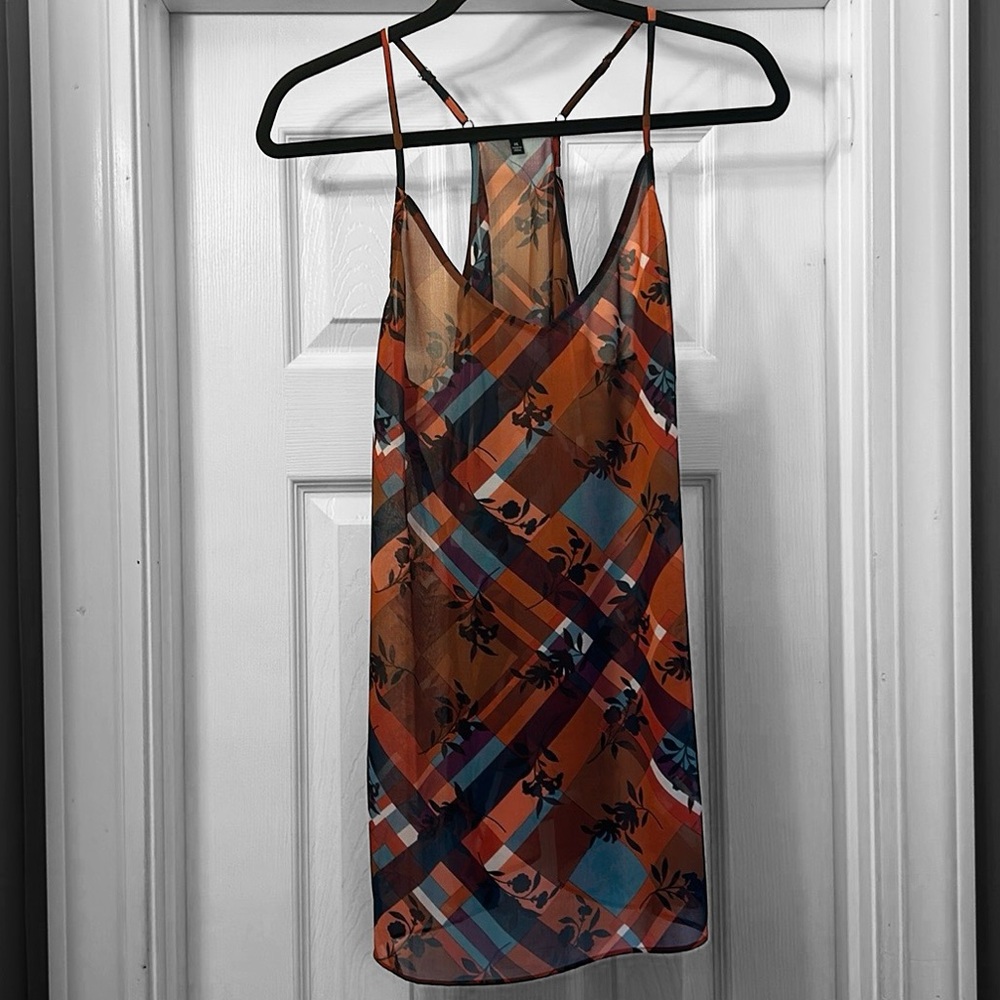 Cabi Lattice Flower Check Pattern (Top & Cami) Bl… - image 3